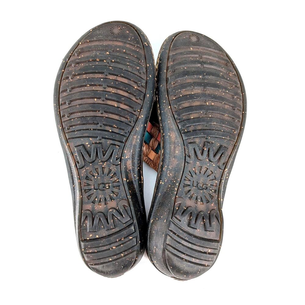 UGG Jenaya Leather Woven Strap Thong Sandals 7 - Picture 7 of 10